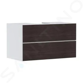 Hansgrohe Xevolos E - Meuble pour lavabo, 78x56x55 cm, 2 tiroirs, blanc mat/chêne foncé 54190730
